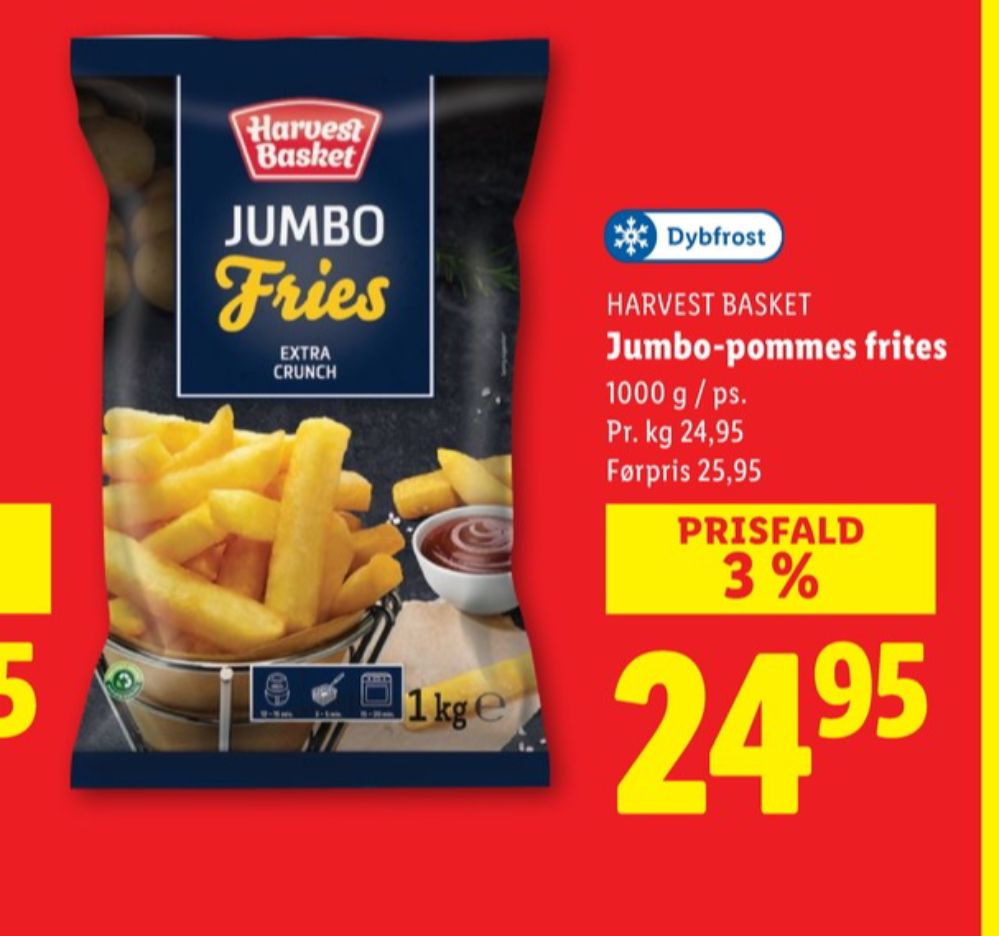 Harvest Basket, Jumbo Fries Extra Crunch