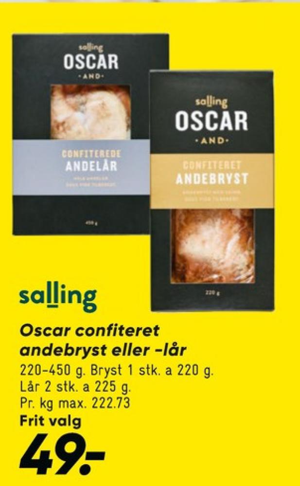 Salling Oscar, Andebryst
