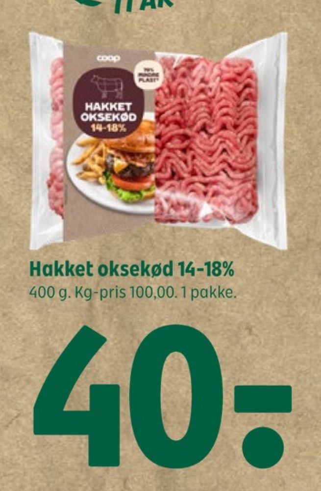 Coop, Hakket oksekød 14-18%