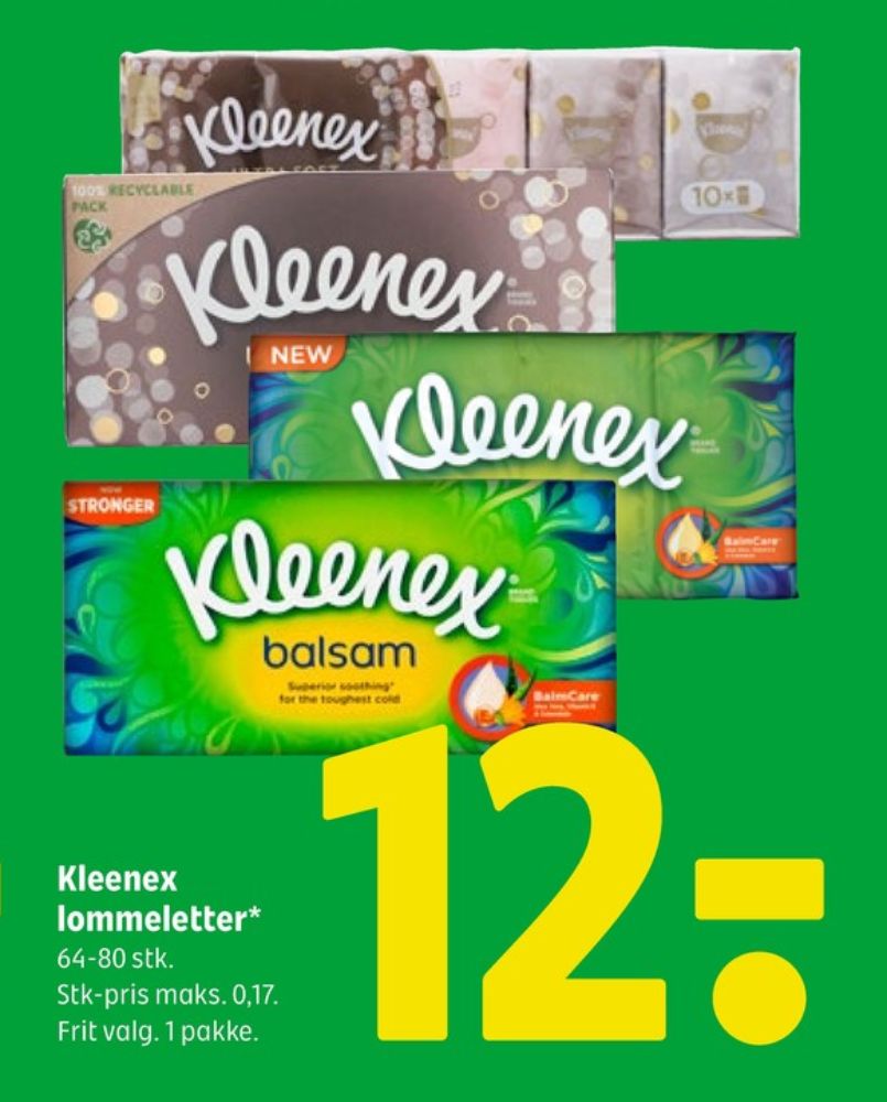 Kleenex, Lommetørklæder