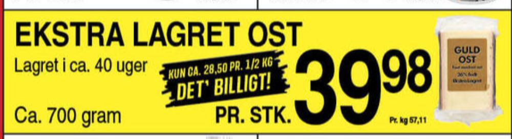 Skæreost Guld Mellemlagret