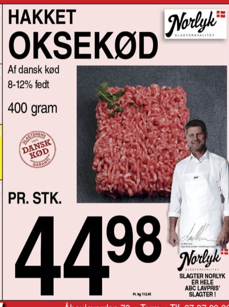 Norlyk Slagter, Hakket oksekød 8-12%