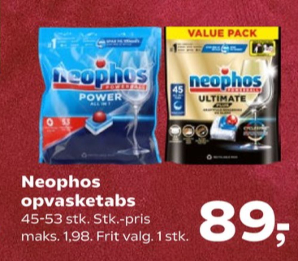 Neophos, Maskinopvask-tabs