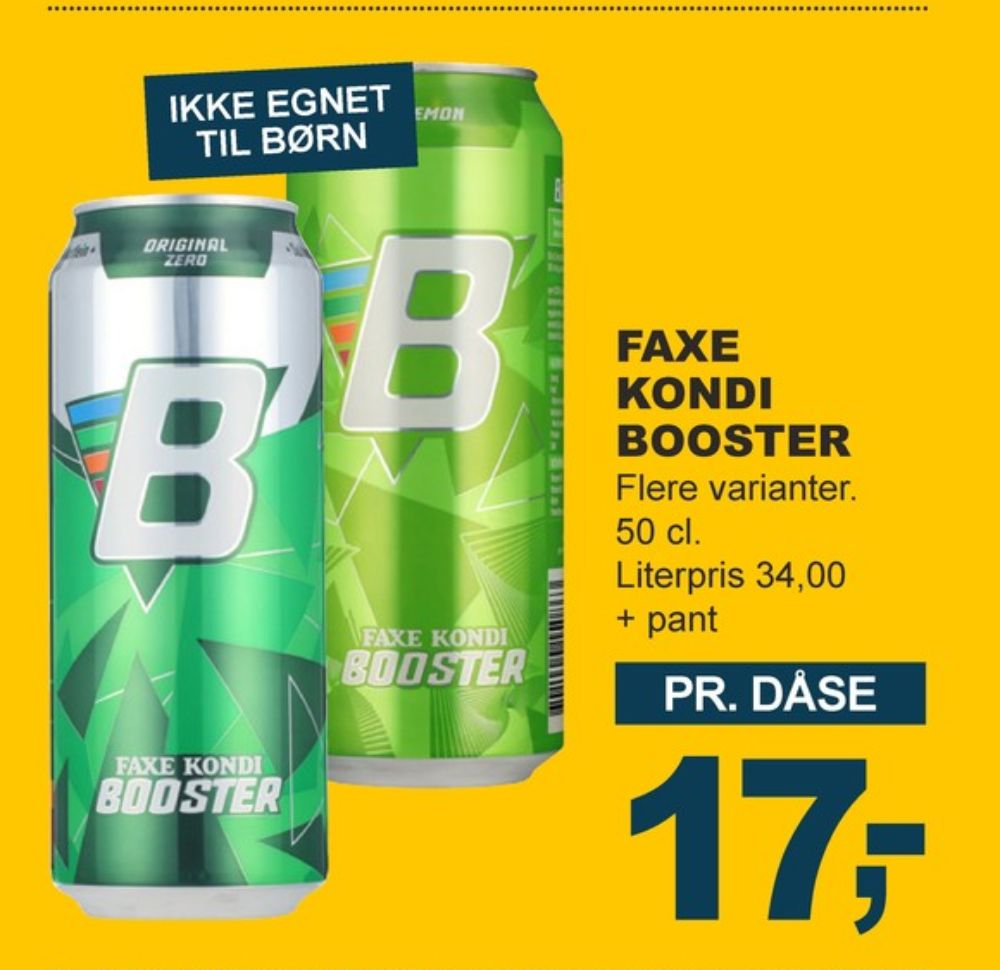 Faxe Kondi Booster Lemon, Energidrik
