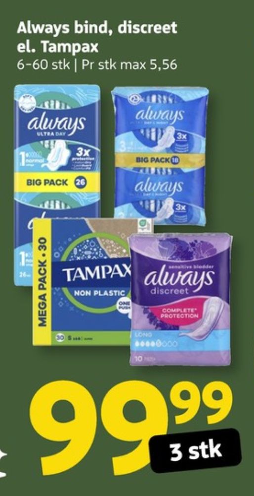 Tampax, Tamponer