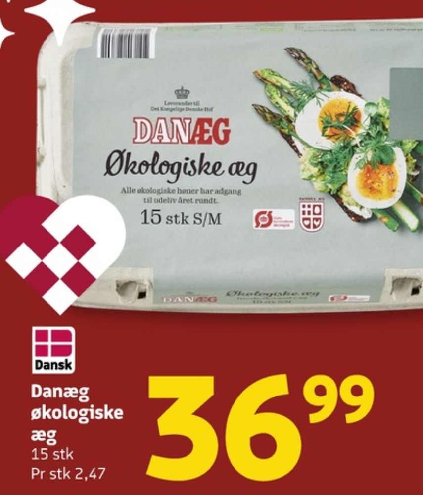 Danæg, Økologiske æg S/M