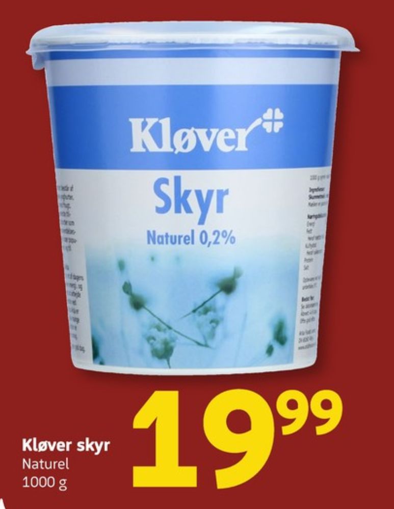 Kløver, Skyr Naturel 0,2%