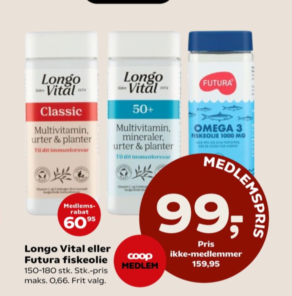 Longo Vital, Vitaminer
