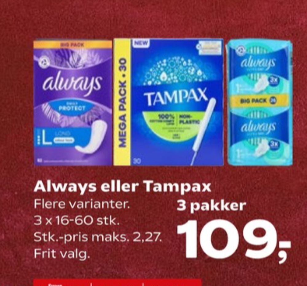 Tampax, Tamponer