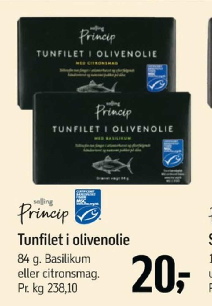 Salling Princip, Tunfilet i Olivenolie Basilikum