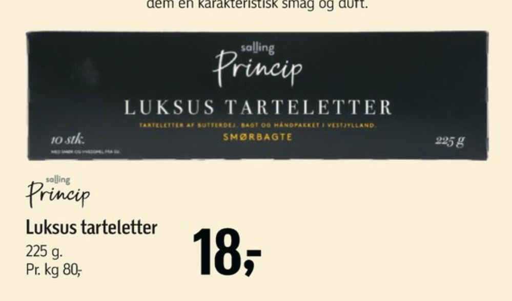 Salling Princip, Tarteletter