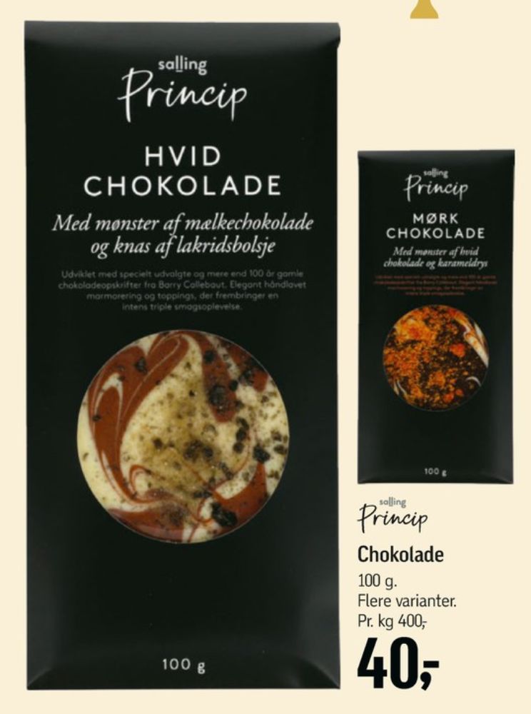 Salling Princip, Chokoladeplade Mørk Chokolade