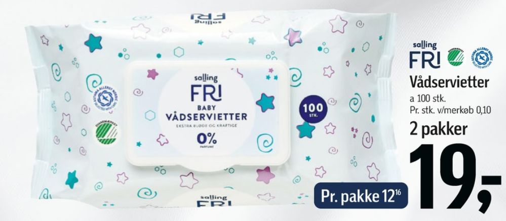 Salling Fri, Vådservietter
