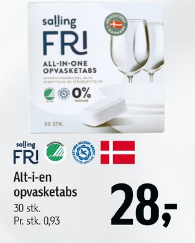 Salling Fri, Maskinopvask-tabs