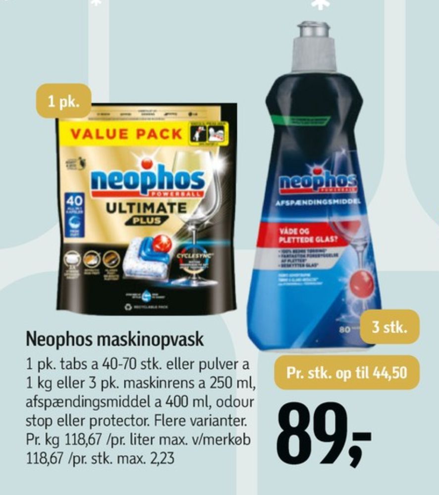 Neophos, Maskinopvask-tabs