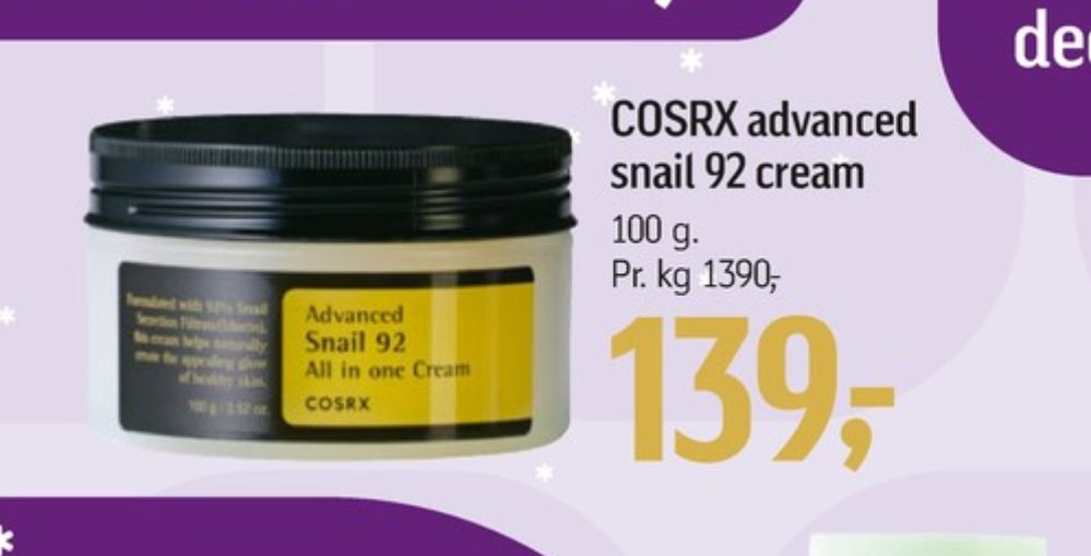 COSRX, Creme