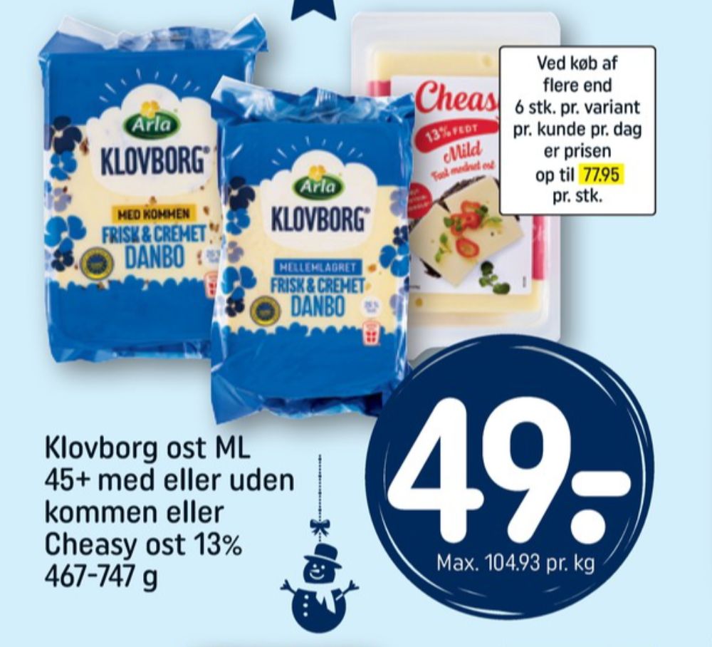 Klovborg, Skæreost Danbo Mellemlagret 45+