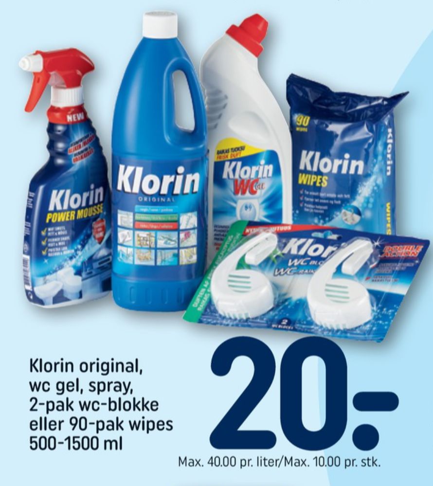 Klorin, Wipes