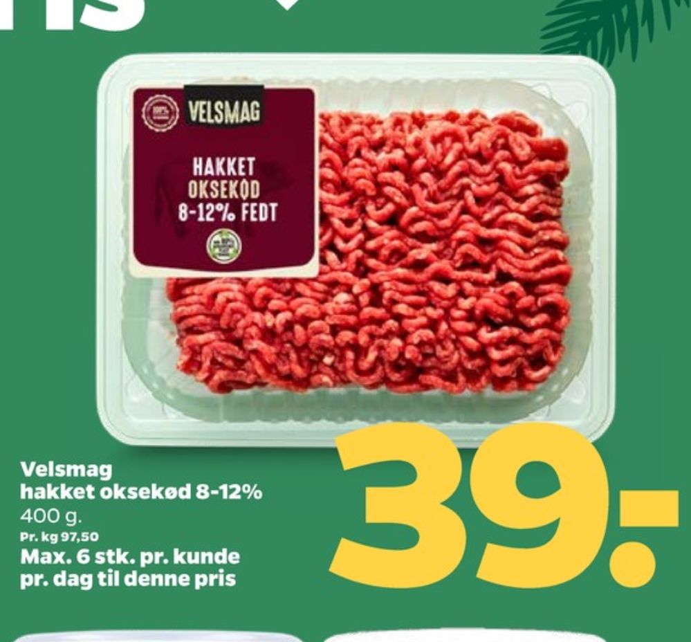 Velsmag, Hakket oksekød 8-12%