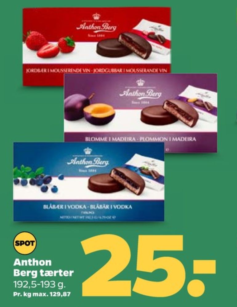 Anthon Berg, Marcipantærter Blåbær i Vodka