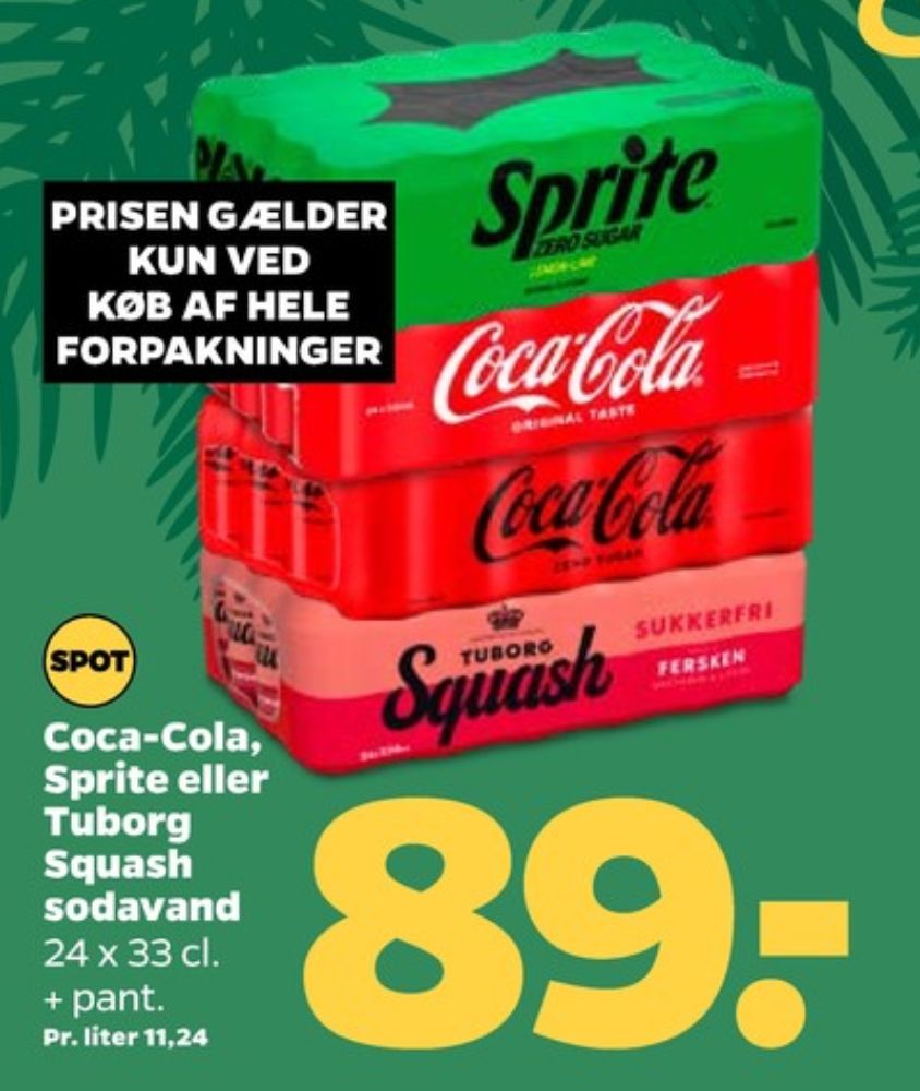 Tuborg Squash, Ferskensodavand Sukkerfri 24 pk.