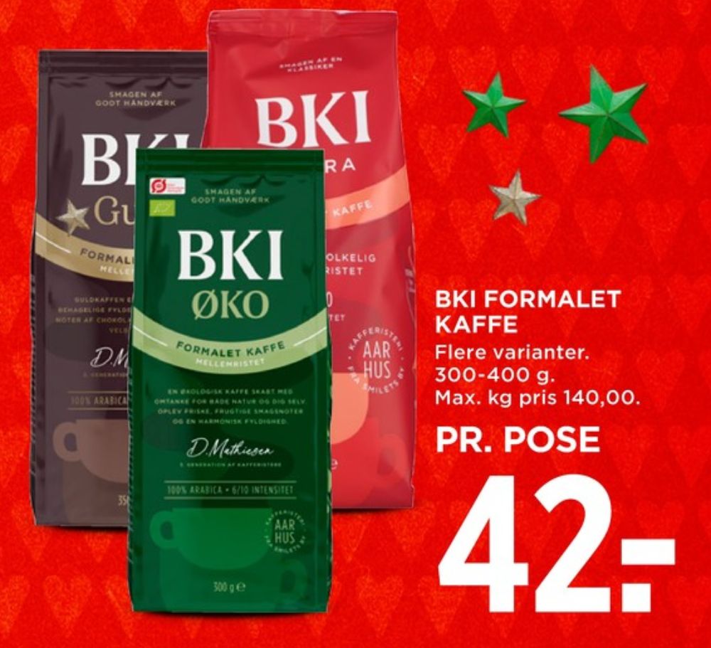 BKI Extra Specialristet, Kaffe Formalet