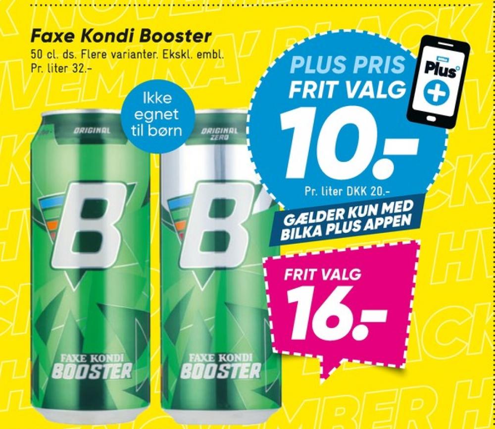 Faxe Kondi Booster Original Zero, Energidrik