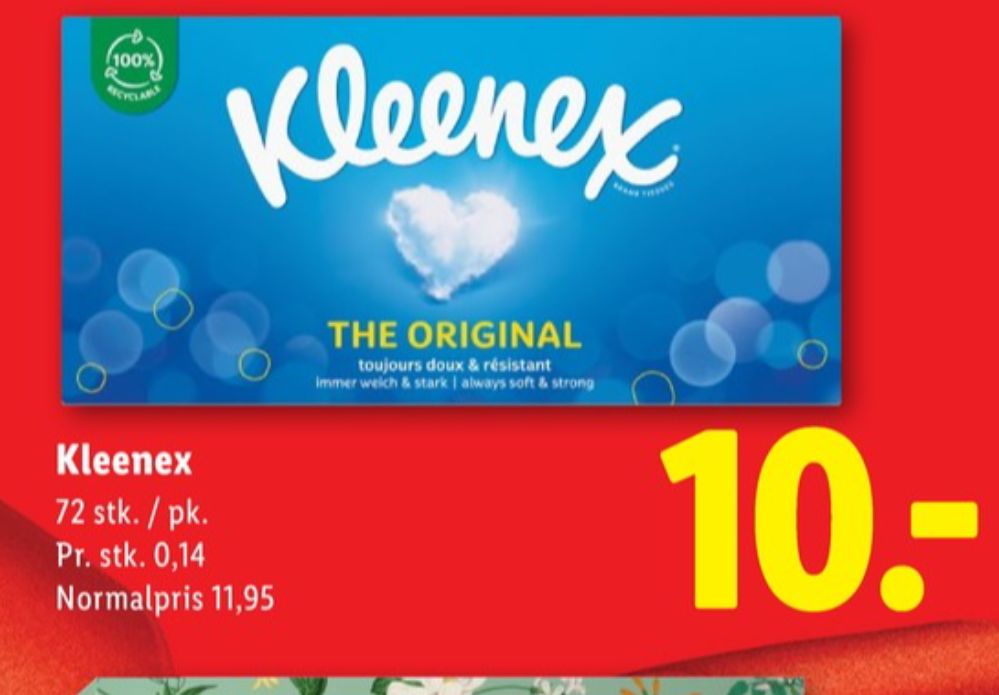 Kleenex, Lommetørklæder