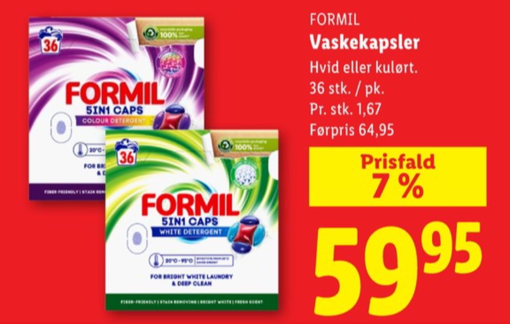 Formil, Vaskemiddel-tabs