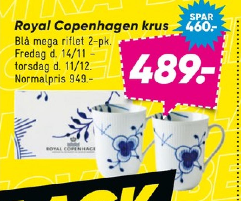 Royal Copenhagen Blå Mega Riflet, Krus