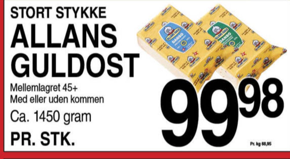 Allans Guld, Skæreost Danbo Mellemlagret