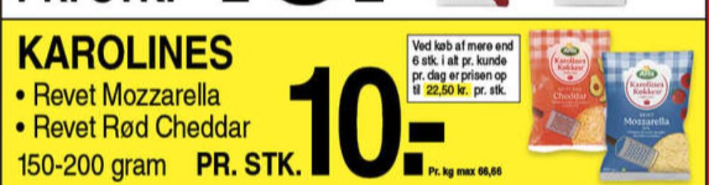 Karolines, Revet ost Mozzarella