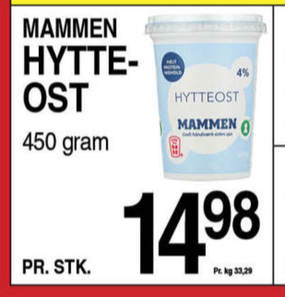 Mammen, Hytteost 4%