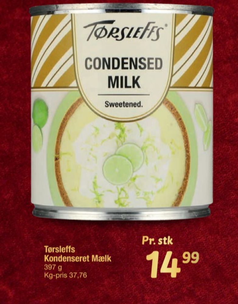 Tørsleff, Kondenseret mælk