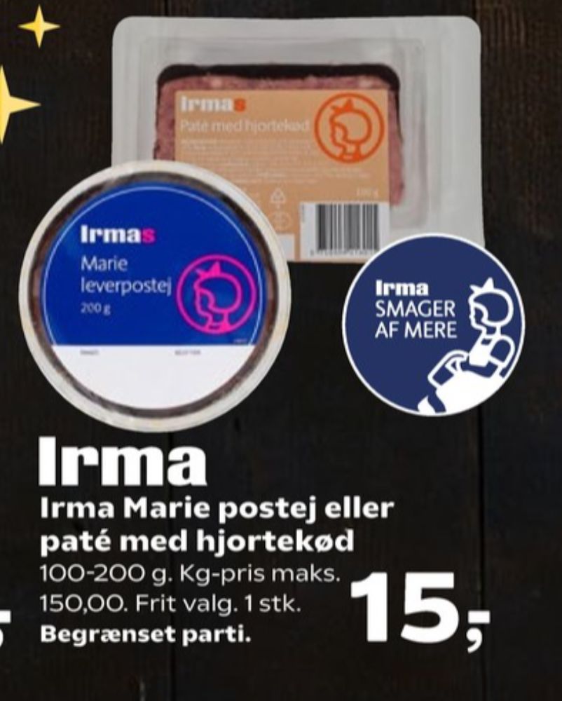 Irmas Marie, Leverpostej