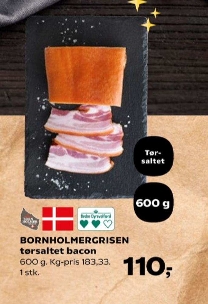 Bornholmergrisen, Bacon