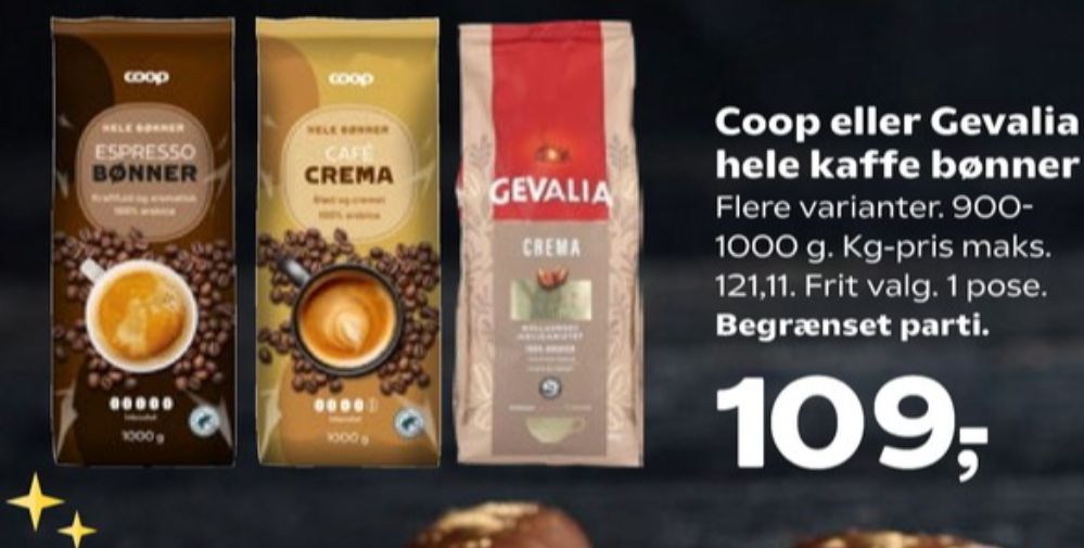 Gevalia Crema, Kaffebønner