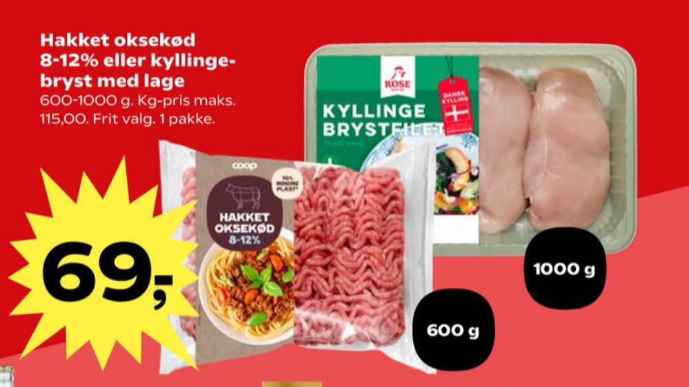 Coop, Hakket oksekød 8-12%