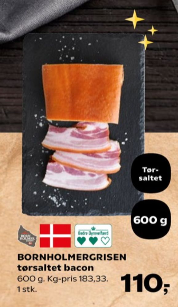 Bornholmergrisen, Bacon