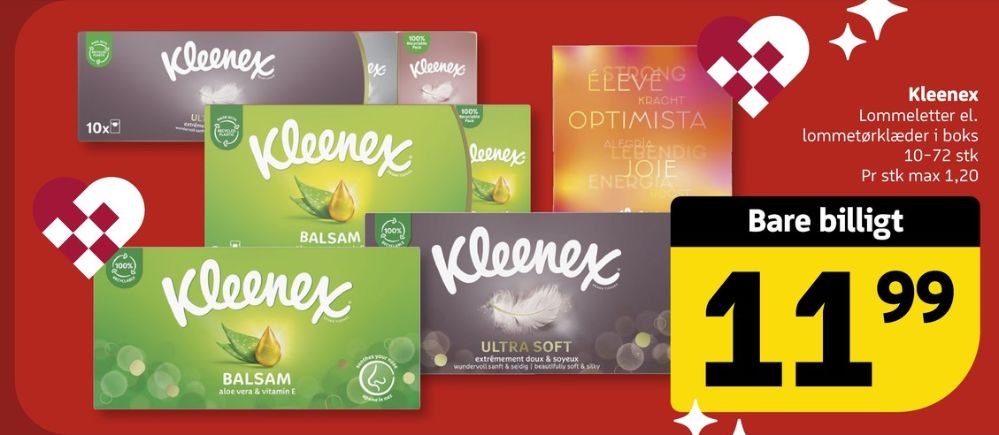 Kleenex, Lommetørklæder