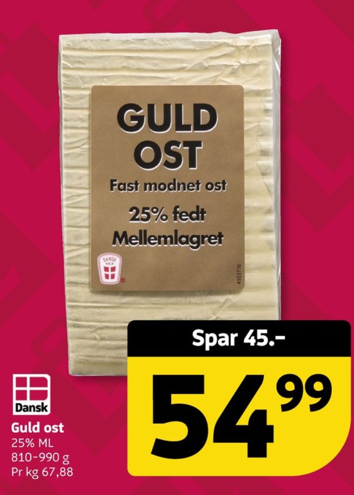 Skæreost Guld Mellemlagret
