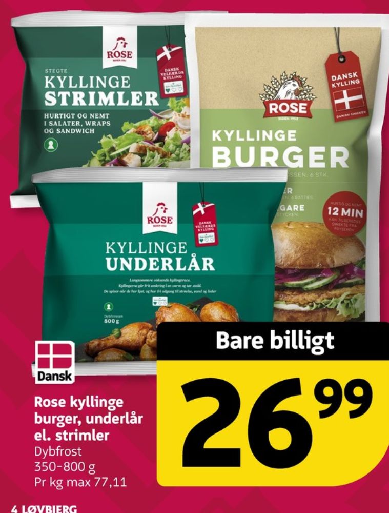 Rose, Kyllingeunderlår