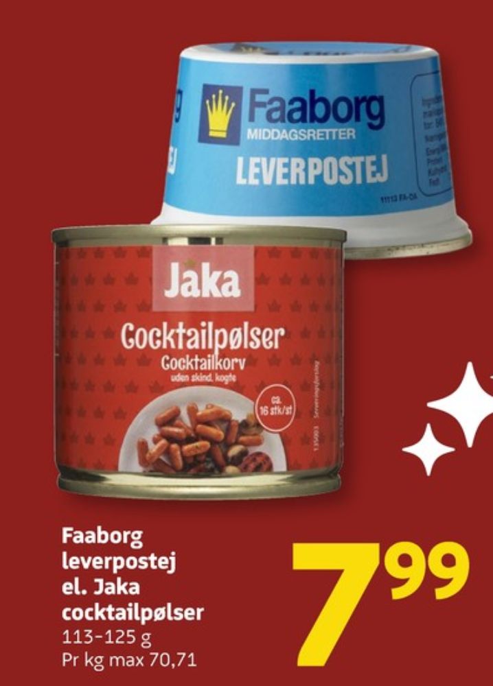Jaka, Cocktailpølser