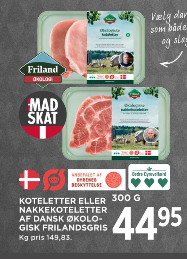 FRILAND Økologi, Grisekoteletter