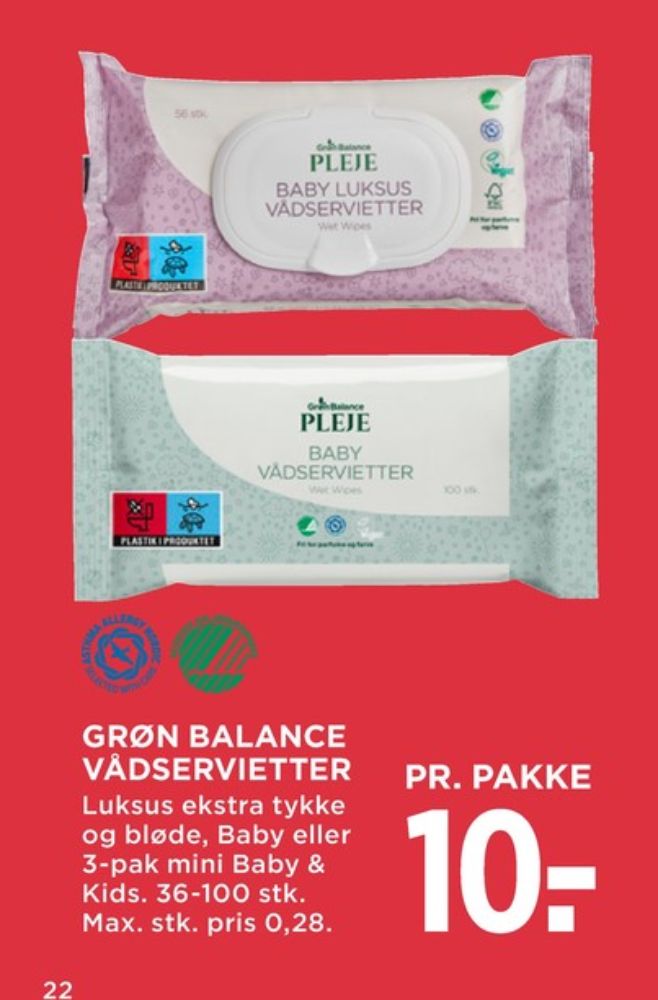 Grøn Balance, Vådservietter