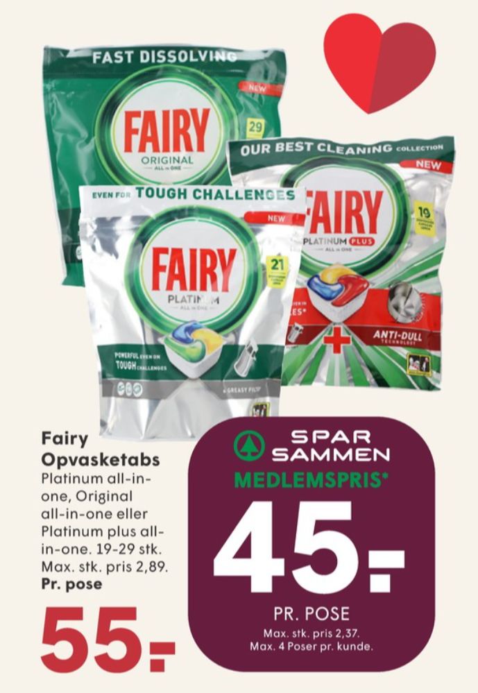 Fairy, Maskinopvask-tabs