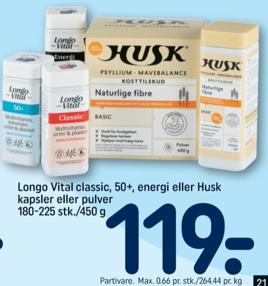 Longo Vital, Vitaminer