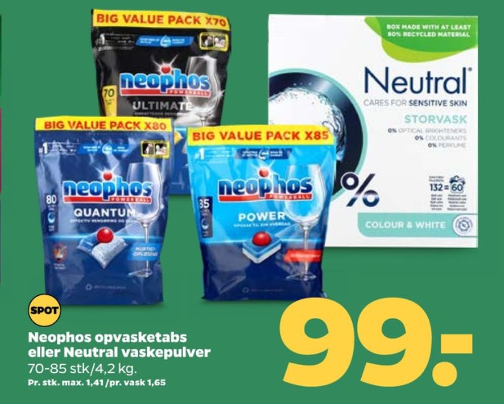 Neophos, Maskinopvask-tabs