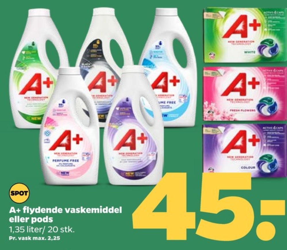 A+, Vaskemiddel-tabs