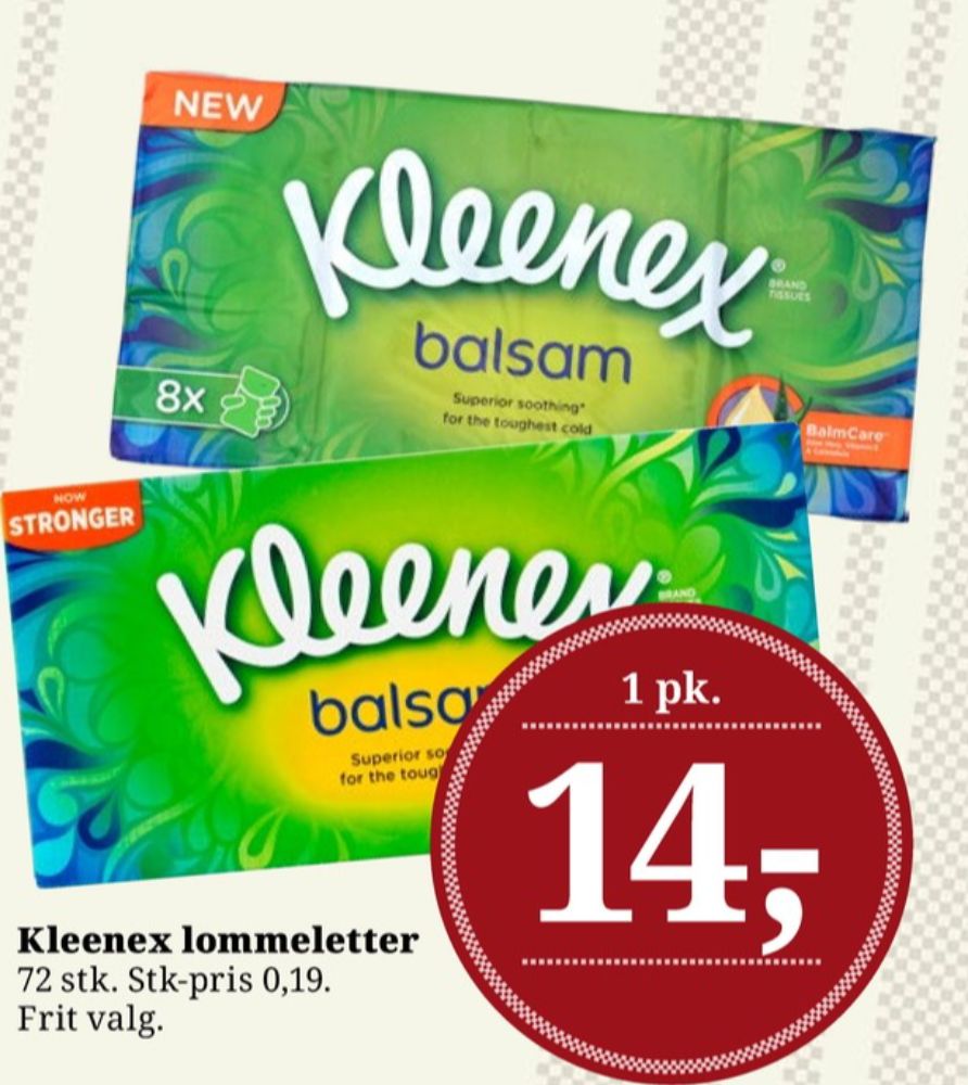 Kleenex, Lommetørklæder